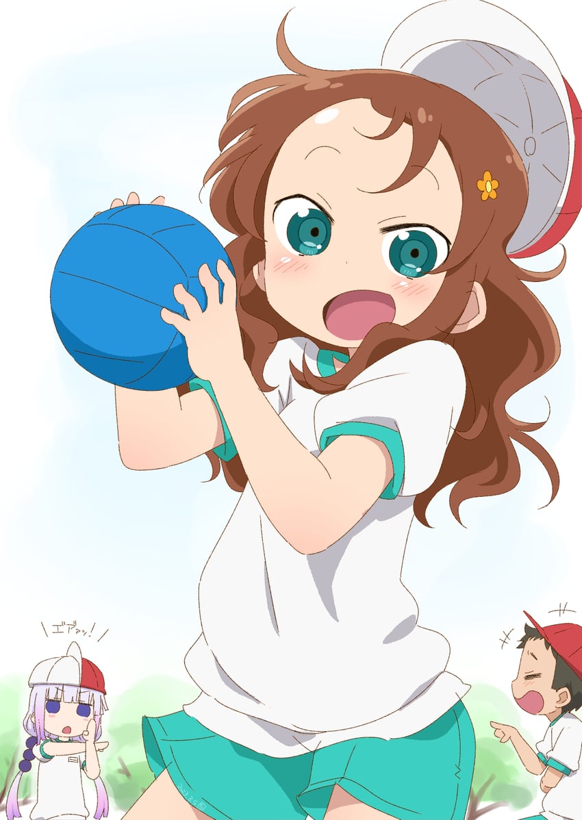 kanna kamui, saikawa riko, and hachisuka (kobayashi-san chi no maidragon) drawn by tabayan_jigokuhen