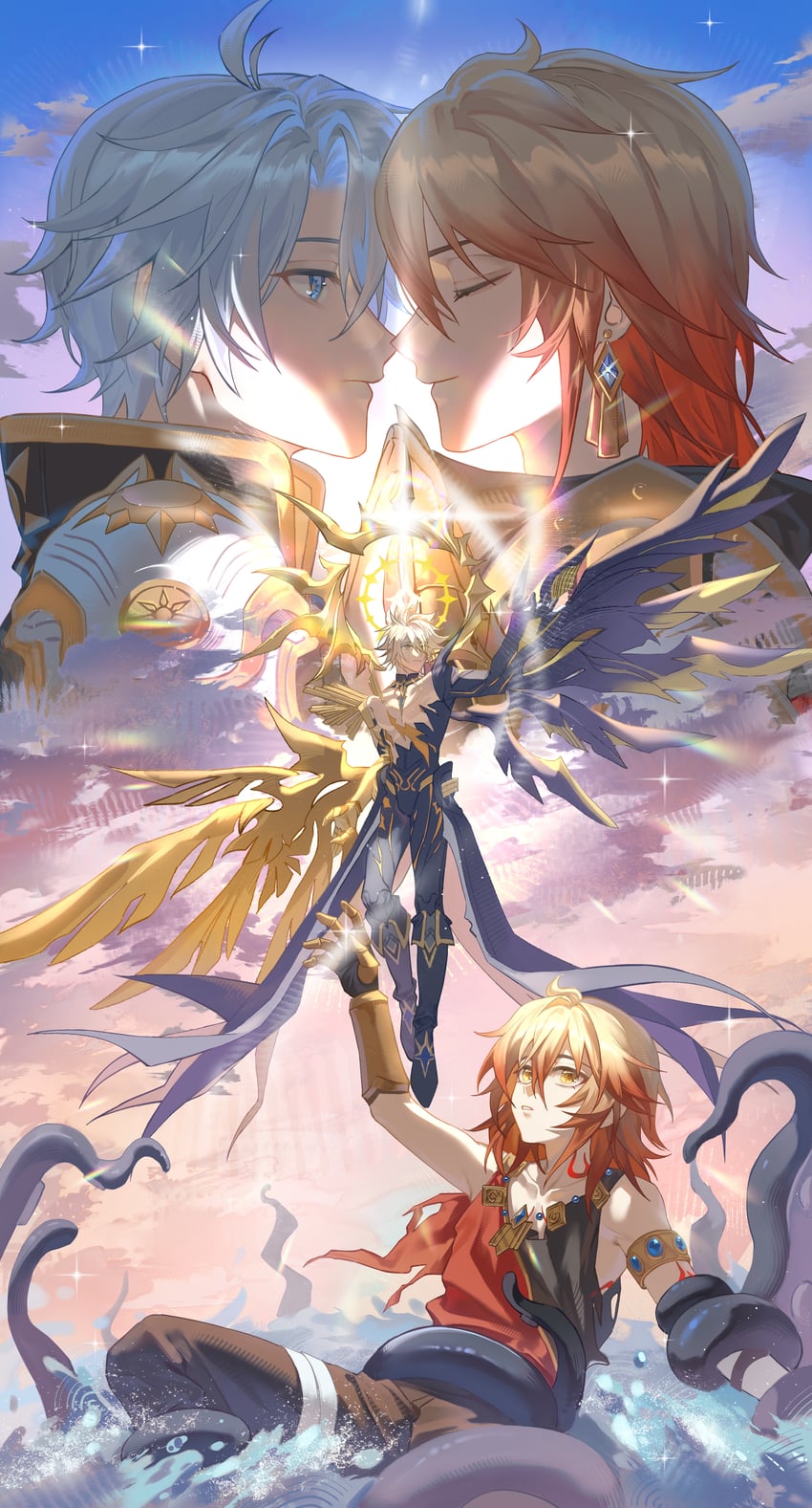 phainon and mydei (honkai and 1 more) drawn by yinghuacanluo