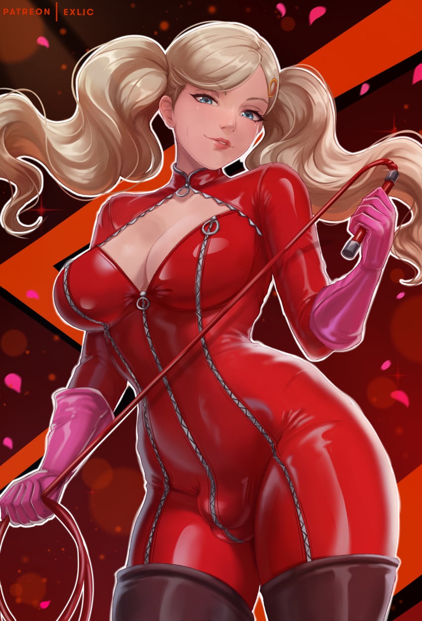 takamaki anne and panther (persona and 1 more) drawn by exlic