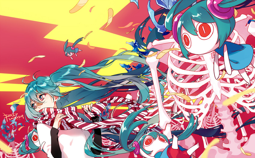 hatsune miku and aimaina (vocaloid and 1 more) drawn by psd_(psdgai)
