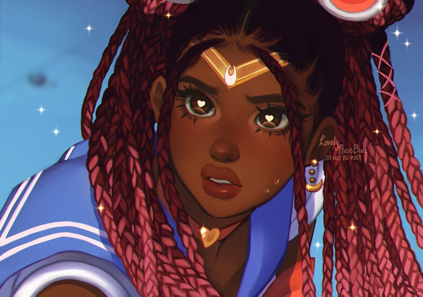sailor moon (original and 2 more) drawn by lovelyrosebun