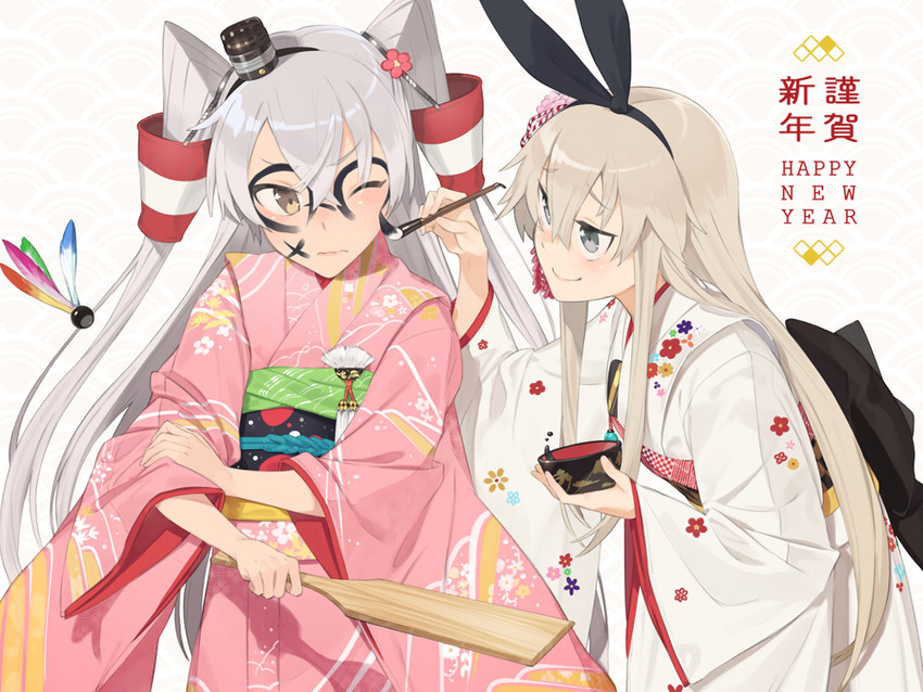 shimakaze and amatsukaze (kantai collection) drawn by hayashi_kewi