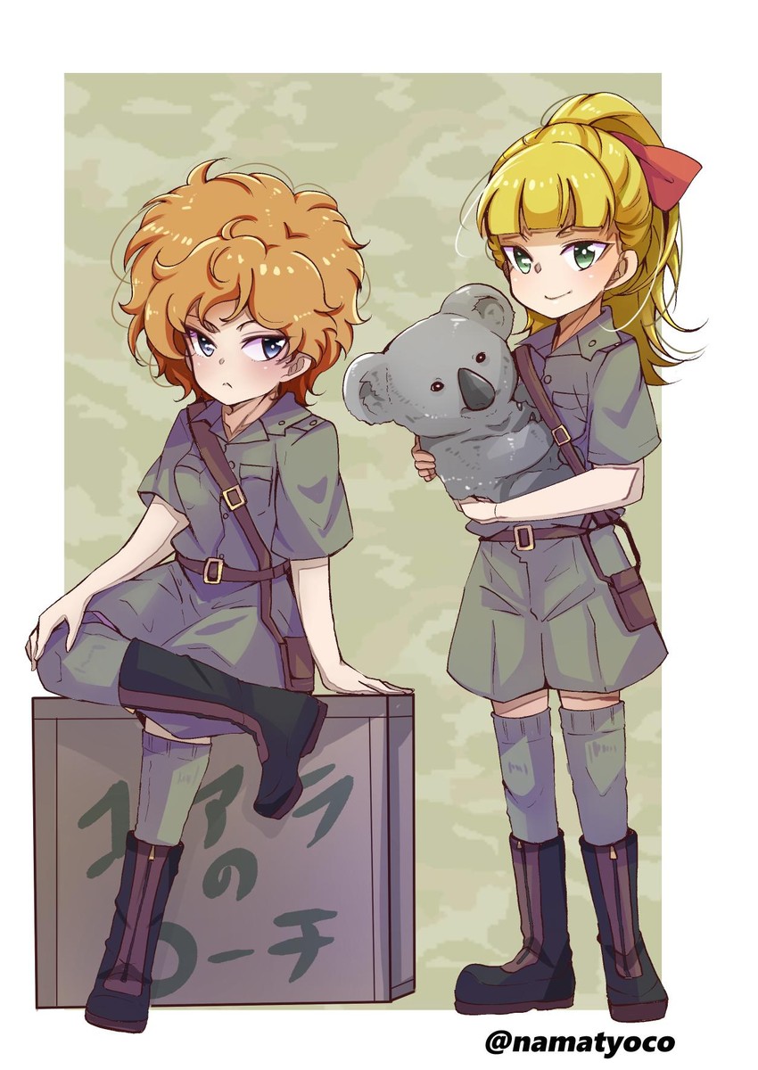 wallaby, koala, and kamonohashi (girls und panzer) drawn by namatyoco