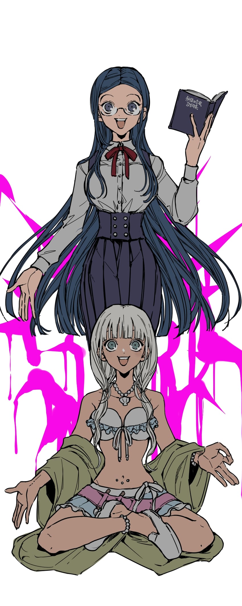 yonaga angie and shirogane tsumugi (danganronpa and 1 more) drawn by usukuchi_(hagi)