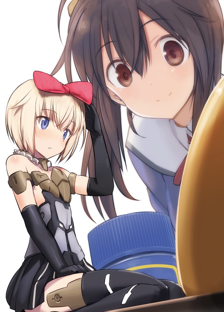 gourai and gennai ao (frame arms girl) drawn by shimada_fumikane