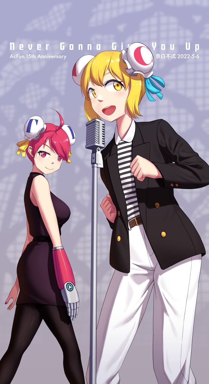 acfun girl, rick astley, and td girl (acfun and 1 more) drawn by buernia