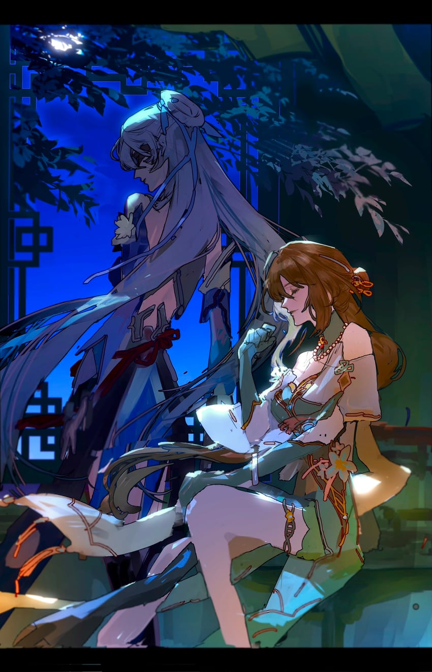 ruan mei and jingliu (honkai and 1 more) drawn by tanyaf2022