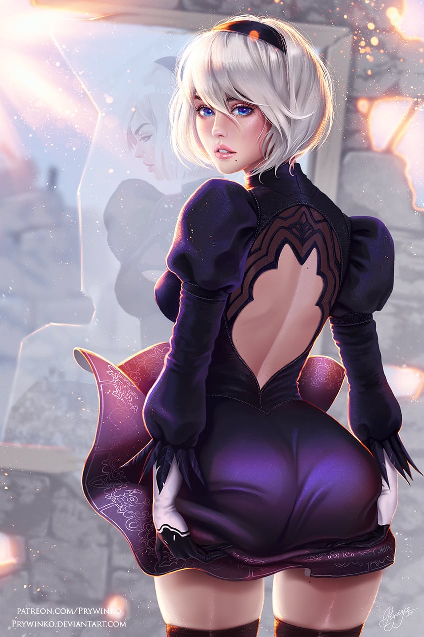2b (nier and 1 more) drawn by prywinko
