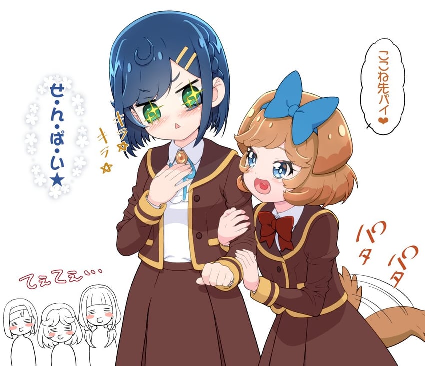 fuwa kokone, pam-pam, takada risa, nagase ena, and endou iroha (precure and 1 more) drawn by kohsaka_jun