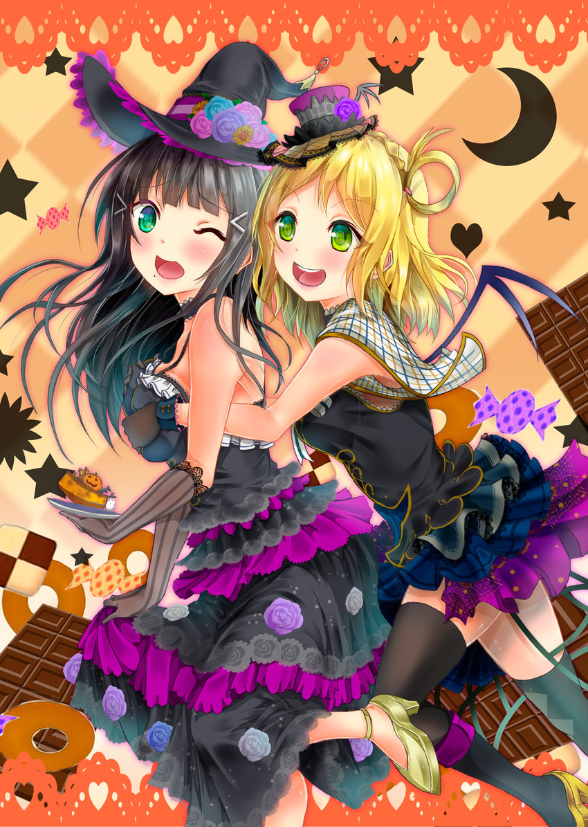 kurosawa dia and ohara mari (love live! and 2 more) drawn by moridam