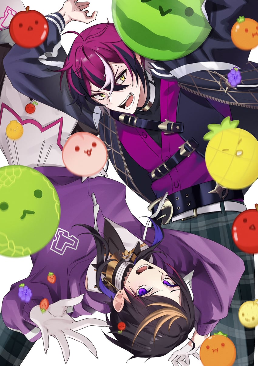 shu yamino and doppio dropscythe (nijisanji and 2 more) drawn by tsugu_(tsugu_823)