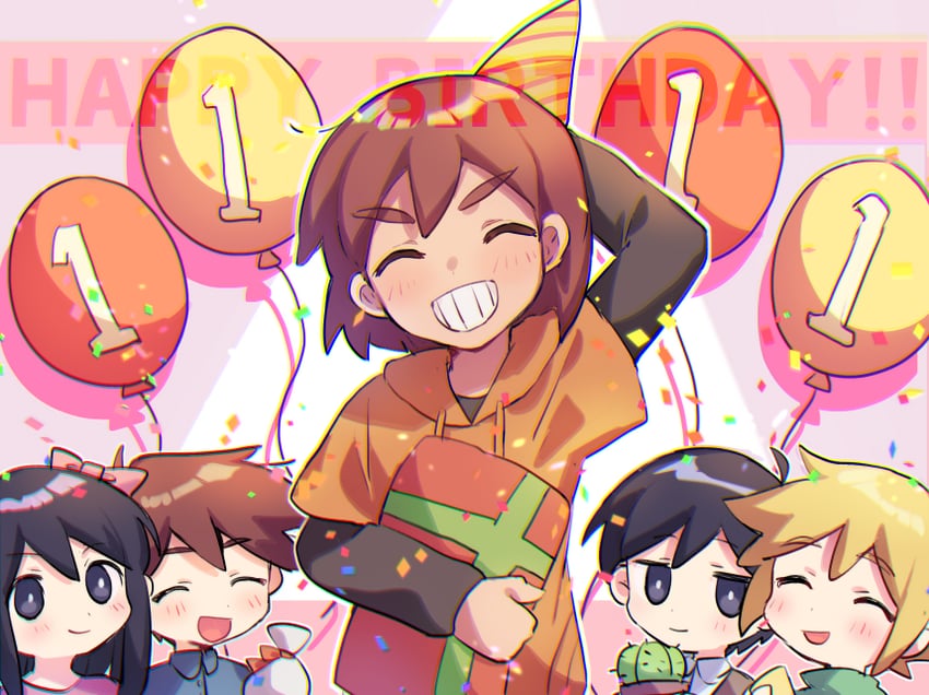 sunny, basil, aubrey, kel, and hero (omori) drawn by xox_xxxxxx