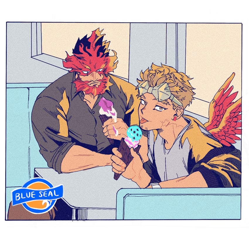 endeavor and hawks (boku no hero academia) drawn by kogu_(nue_insideout)