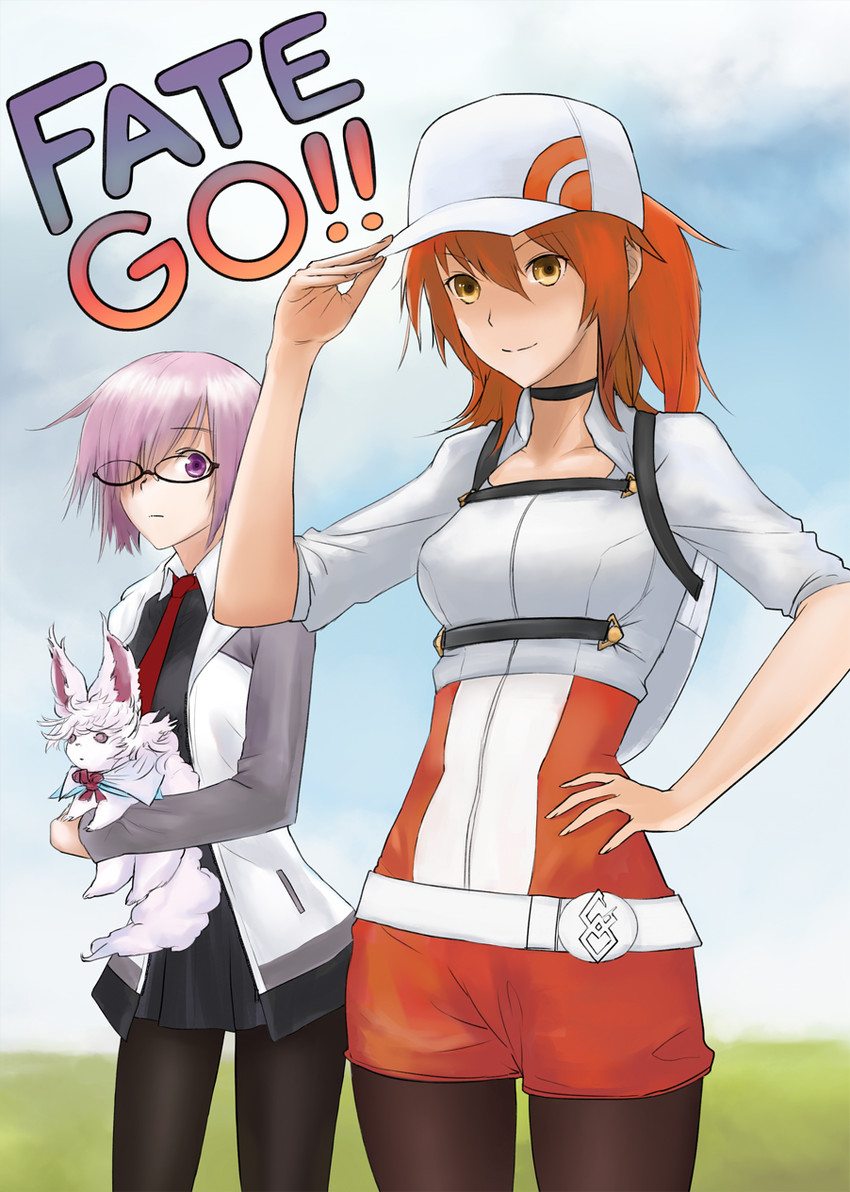 mash kyrielight, fujimaru ritsuka, fou, and female protagonist (fate and 3 more) drawn by junreisya