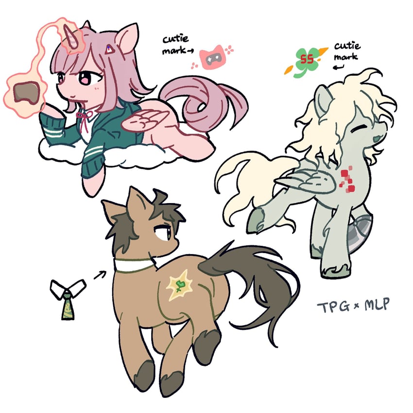 nanami chiaki, komaeda nagito, and hinata hajime (danganronpa and 2 more) drawn by tristia_(renixxxxv)