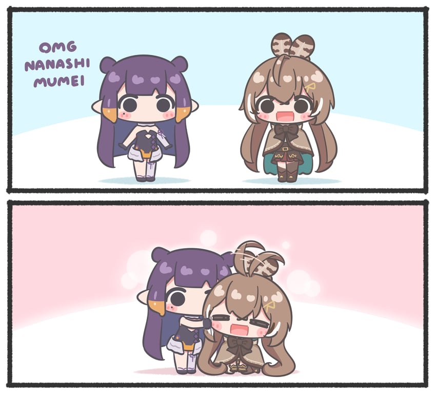 ninomae ina'nis and nanashi mumei (hololive and 1 more) drawn by mpien