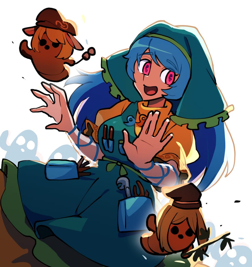 haniyasushin keiki, ringo, and teireida mai (touhou) drawn by iganashi1