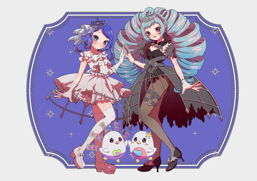 rinne, amou june, starn, and penguin sensei (pretty series and 2 more) drawn by mea_(meari_mr)