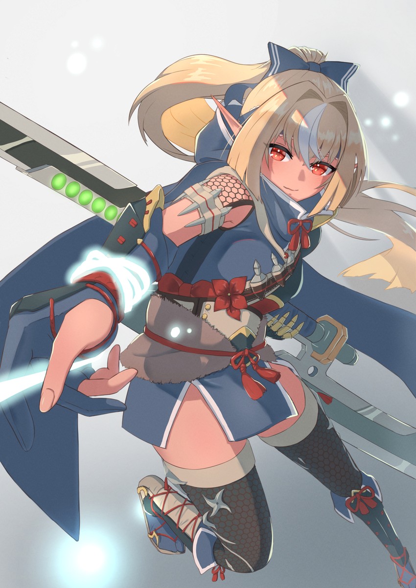shiranui flare (hololive and 2 more) drawn by nekosuke636
