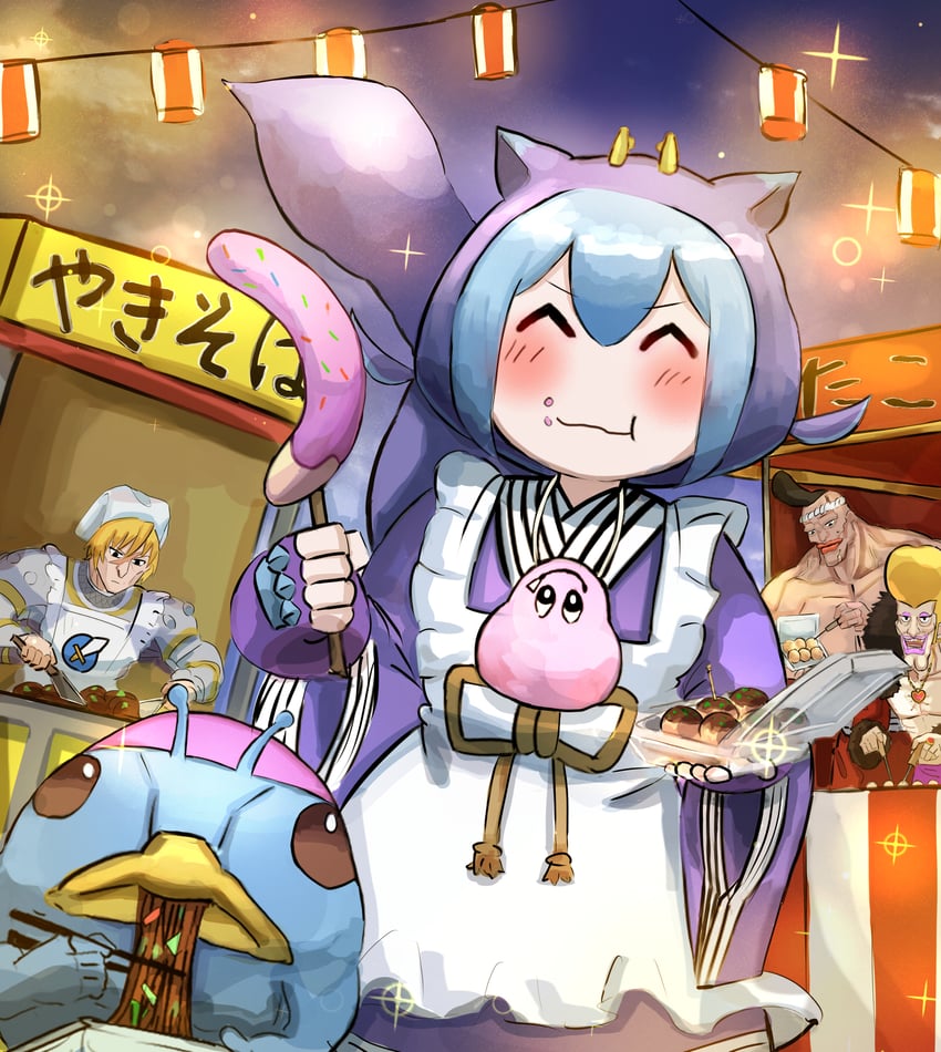 laundry dragonmaid, marshmallon, marauding captain, marmiting captain, and taunt (yu-gi-oh!) drawn by hatano_kiyoshi