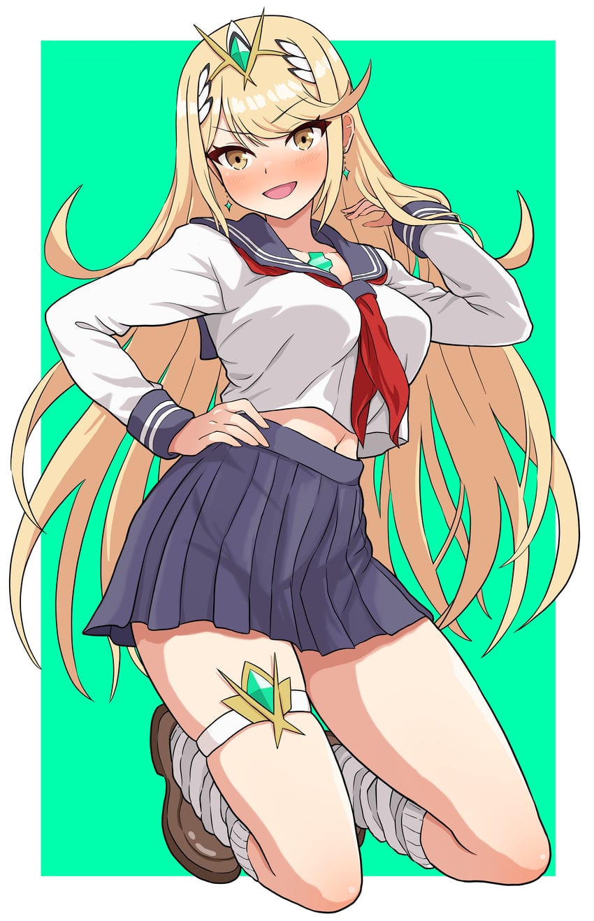 mythra (xenoblade chronicles and 1 more) drawn by yoshikirino