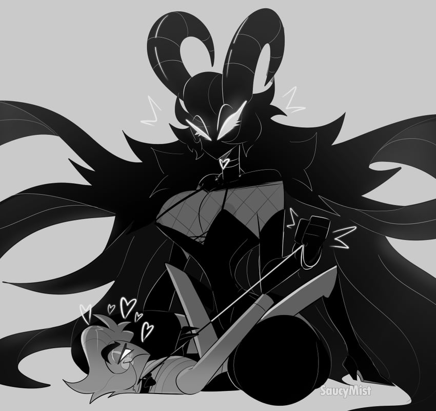 lucifer morningstar and lilith (hazbin hotel) drawn by saucymist