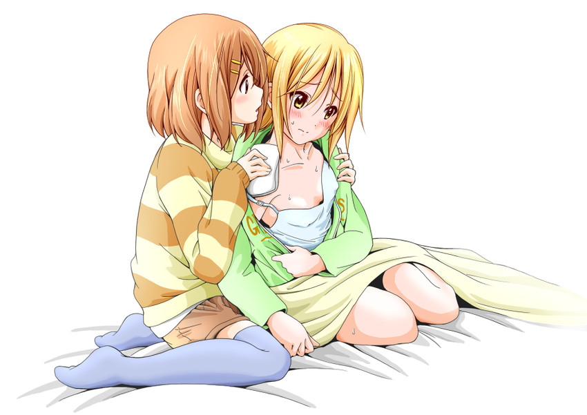 hirasawa yui and tainaka ritsu (k-on!) drawn by sawanatsu_mikan