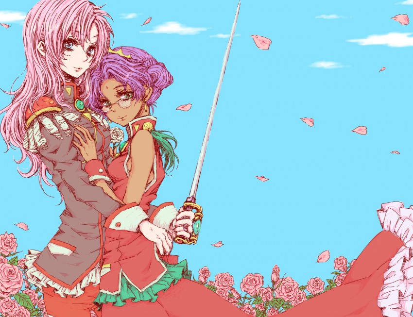 tenjou utena and himemiya anthy (shoujo kakumei utena) drawn by sakuo