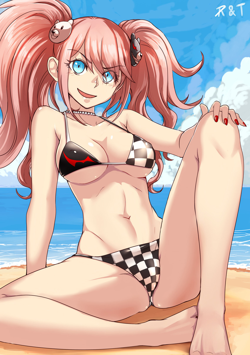 enoshima junko and monokuma (danganronpa and 1 more) drawn by realmbw