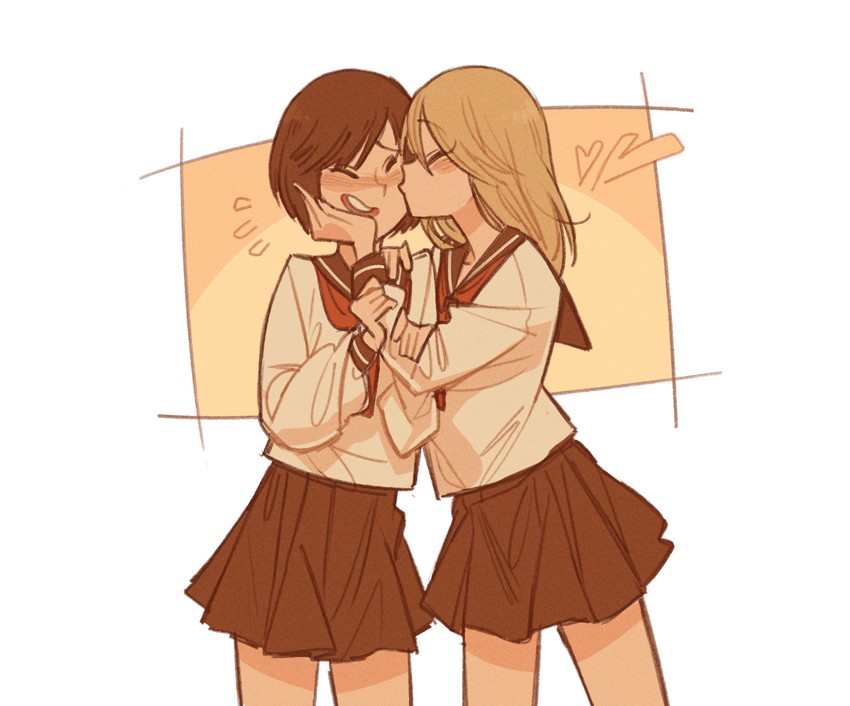 oohashi akiko and kumakura mariko (girl friends) drawn by gutalalaman