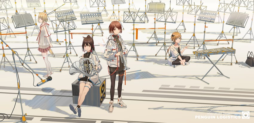 texas, exusiai, sora, and croissant (arknights) drawn by tatatsu