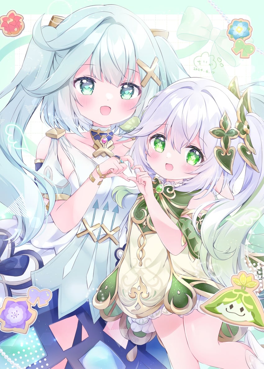 nahida, aranara, and faruzan (genshin impact) drawn by chiika_(cure_cherish)