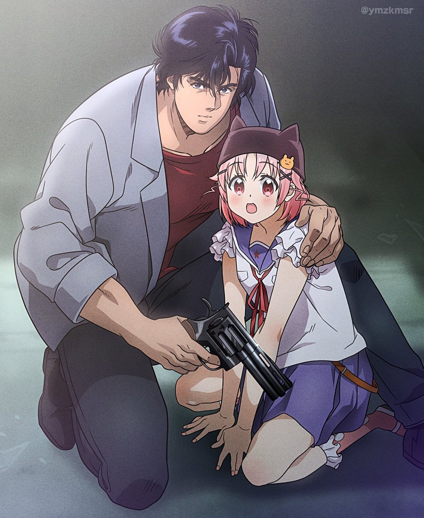 takeya yuki and saeba ryou (gakkou gurashi! and 1 more) drawn by yuu_(masarunomori)
