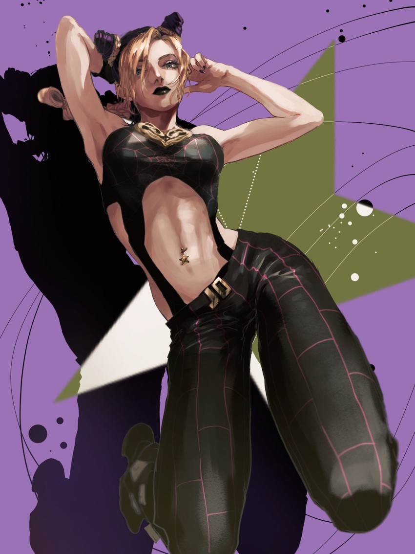 kujo jolyne (jojo no kimyou na bouken and 1 more) drawn by momota_ro5555