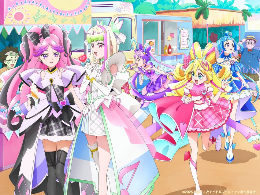 sakura uta, cure idol, shigure kokoro, aokaze nana, cure wink, and 5 more (precure and 1 more)