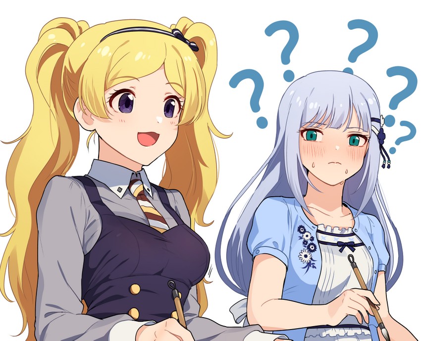 shiraishi tsumugi and emily stewart (idolmaster and 2 more) drawn by kamille_(vcx68)