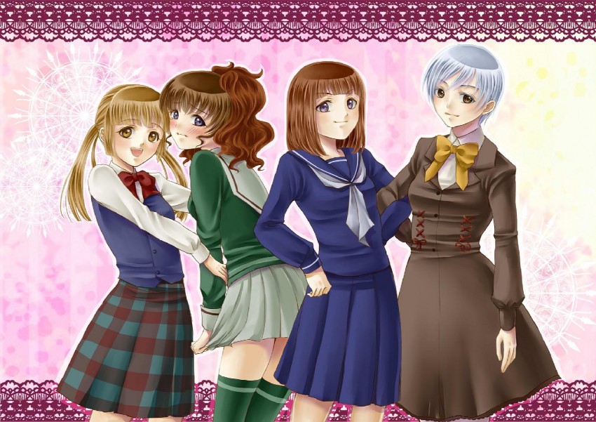 ushiromiya natsuhi, ushiromiya rosa, ushiromiya eva, and ushiromiya kyrie (umineko no naku koro ni) drawn by takai_shizuno