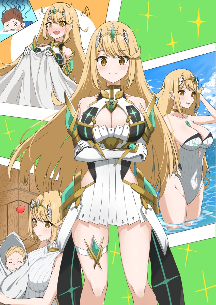 rex and mythra (xenoblade chronicles and 3 more) drawn by aotsuba