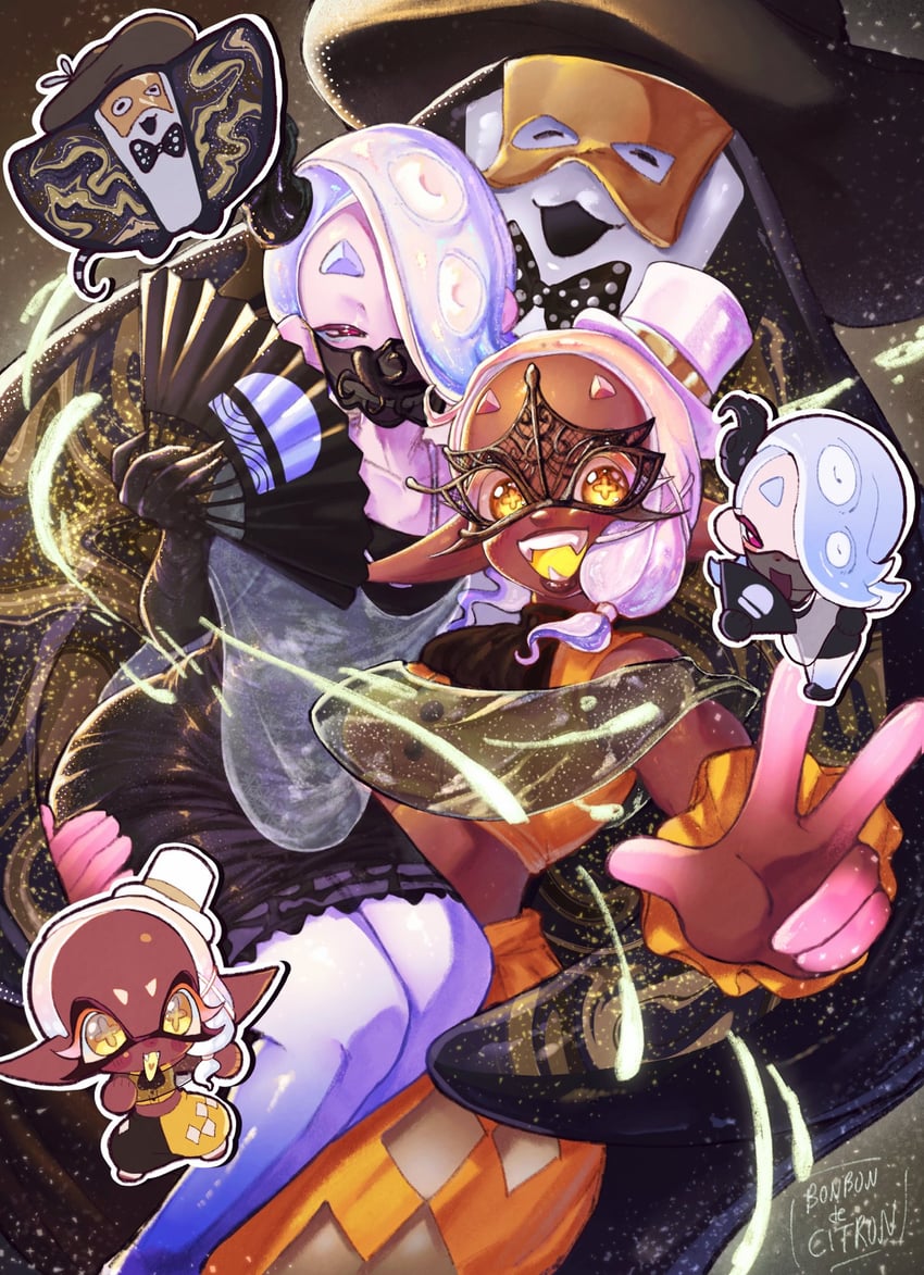 shiver, frye, and big man (splatoon and 1 more) drawn by bonbondecitron