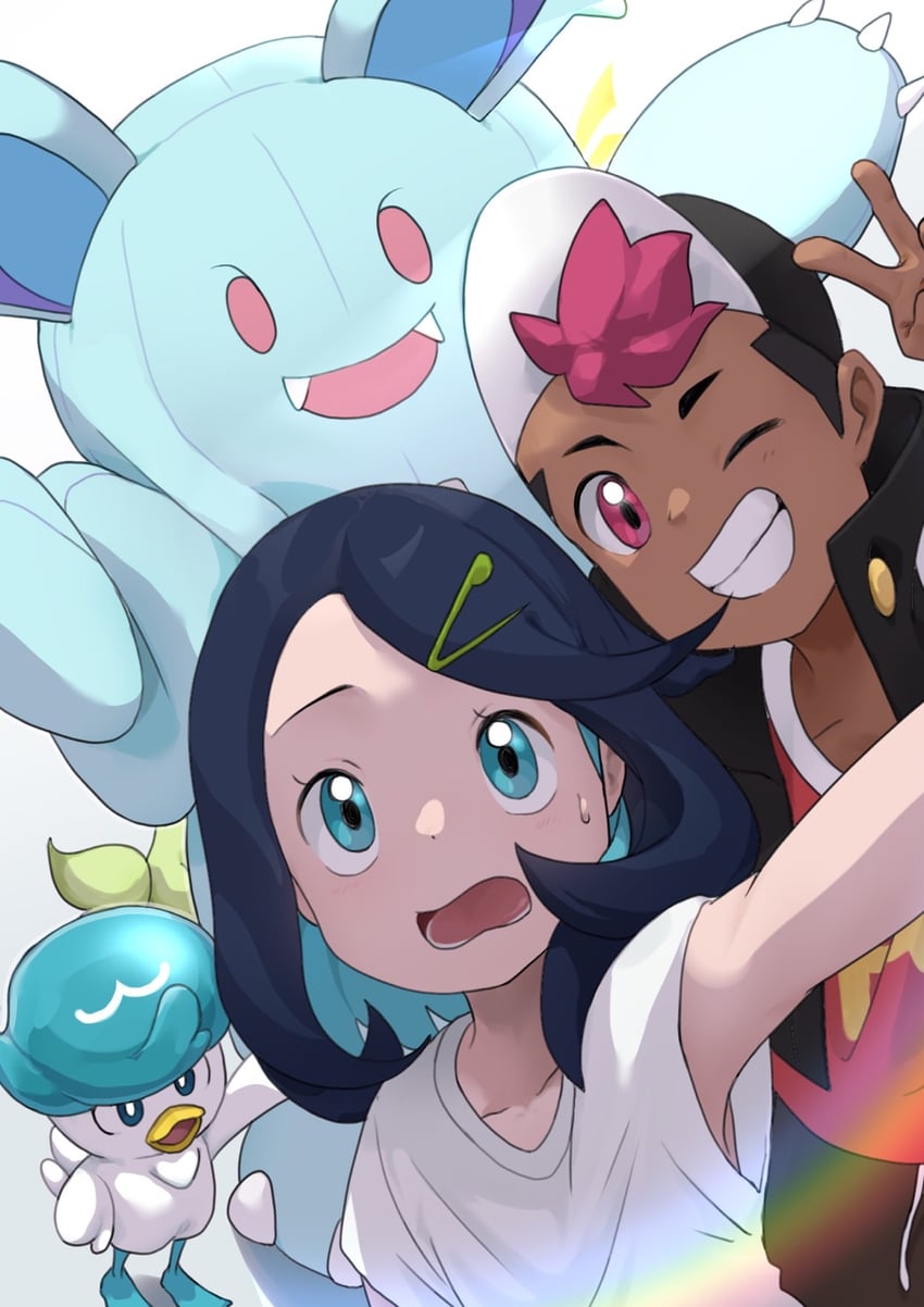liko, quaxly, roy, and nidothing (pokemon and 1 more) drawn by akari_(nwvxfd3d5jquplp)