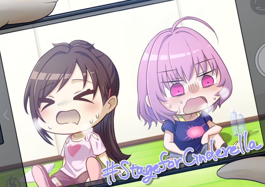 yumemi riamu and tsujino akari (idolmaster and 1 more) drawn by 417_(shiina)