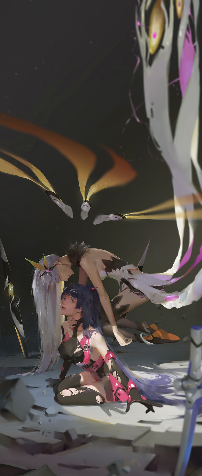 kiana kaslana and raiden mei (honkai and 1 more) drawn by a-m-one