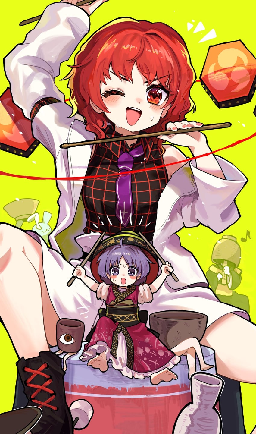 sukuna shinmyoumaru and horikawa raiko (touhou) drawn by howhow_notei