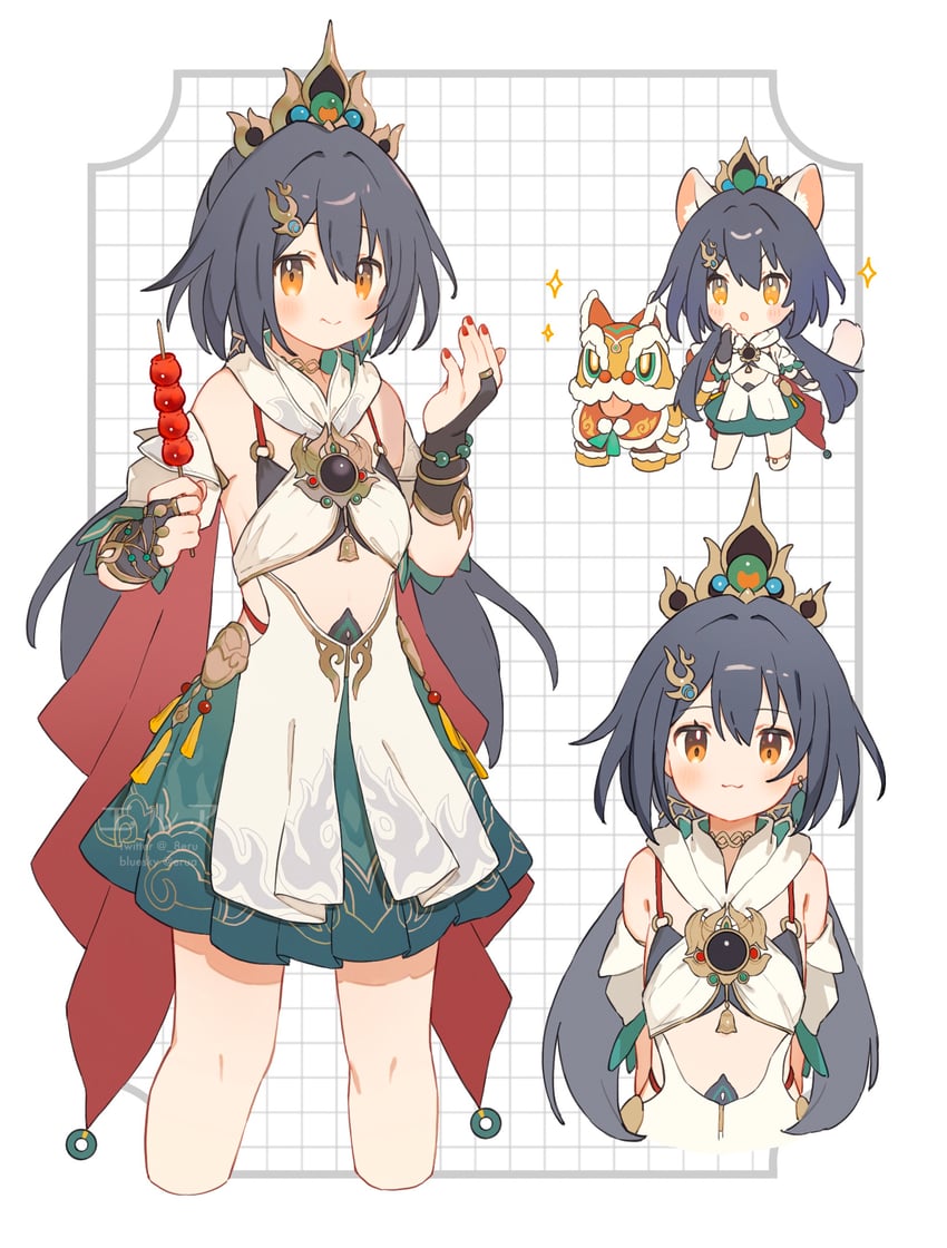 yunli and diting (honkai and 1 more) drawn by erua_(_8eru)