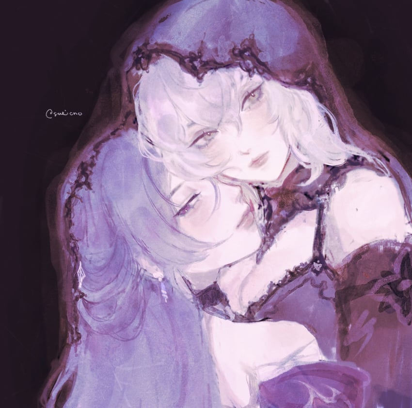 acheron and black swan (honkai and 1 more) drawn by sueichu