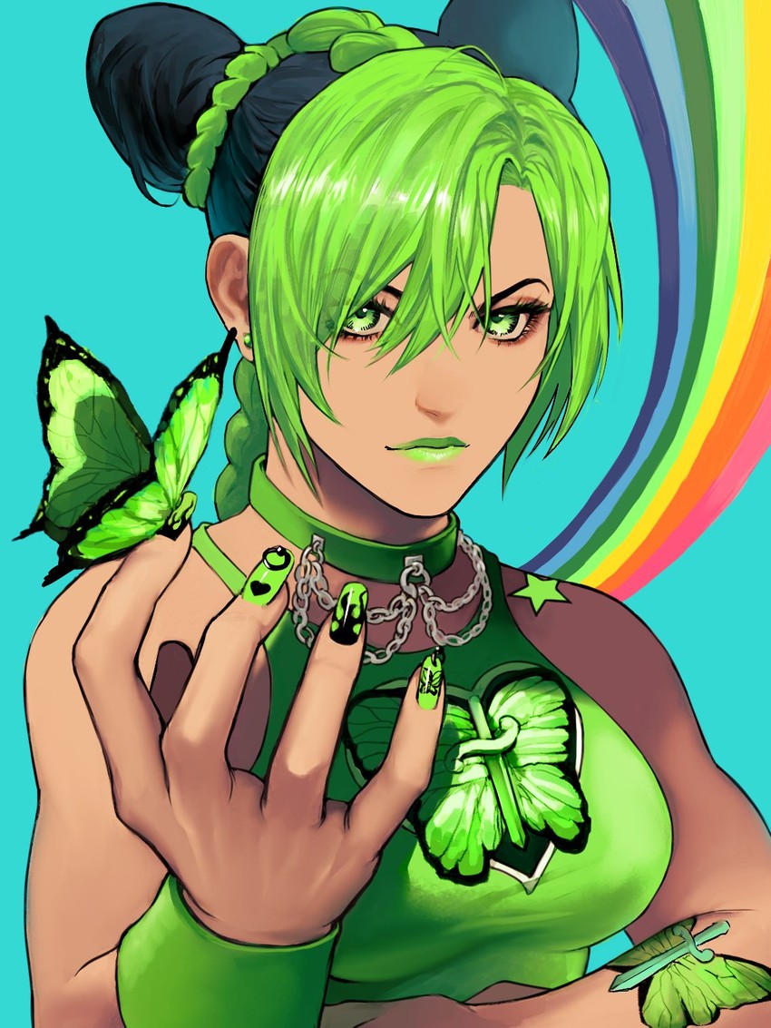 kujo jolyne (jojo no kimyou na bouken and 1 more) drawn by kzknmkz