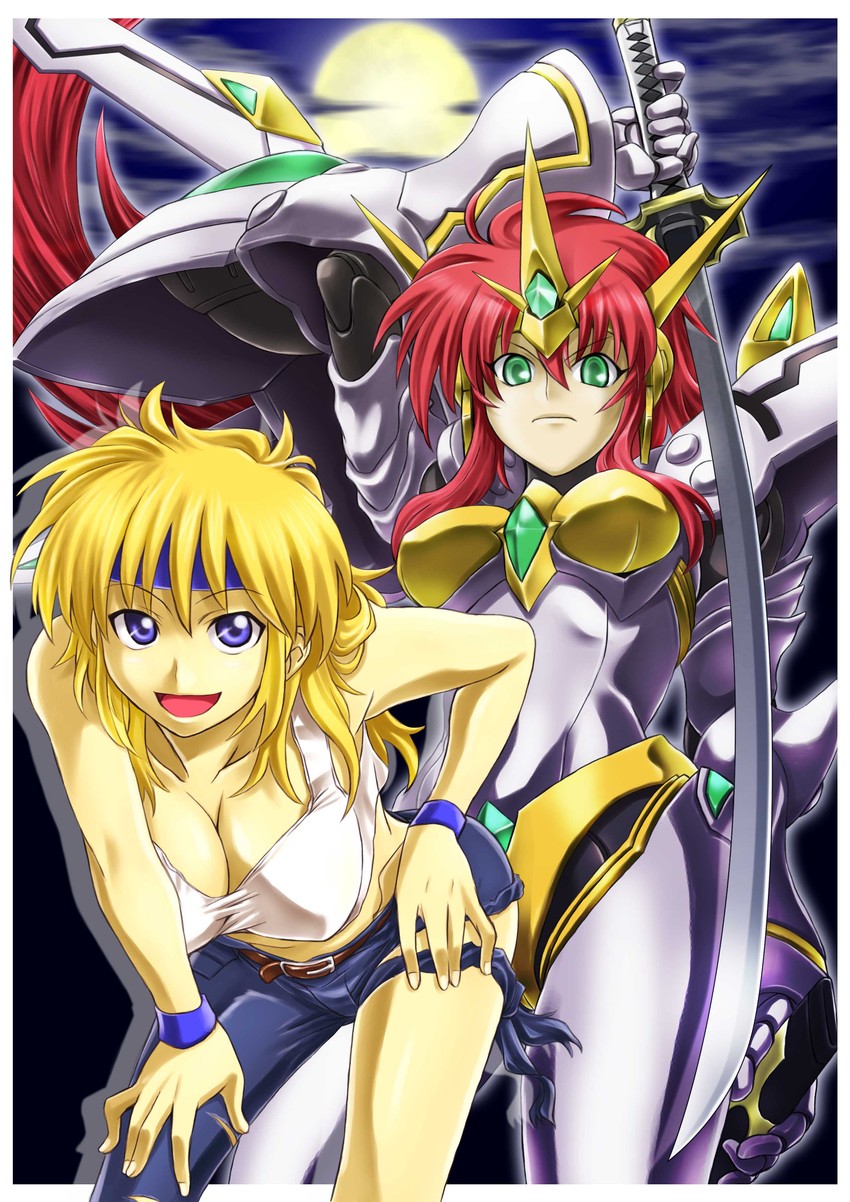 lune zoldark, valsione, and valsione r (super robot wars and 2 more) drawn by yama-san_(hisarin)