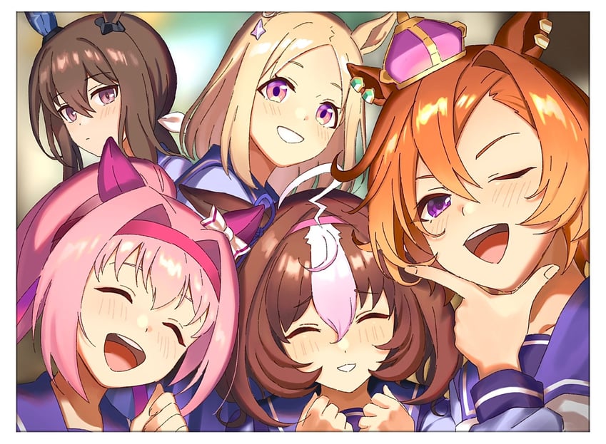 admire vega, haru urara, t.m. opera o, meisho doto, and narita top road (umamusume) drawn by qing_(sankakuosushi)