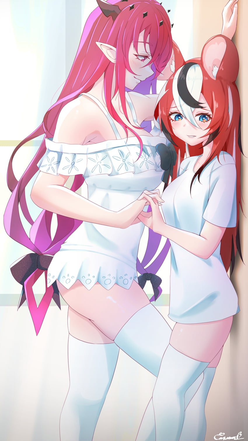 hakos baelz and irys (hololive and 1 more) drawn by caramel_gallery