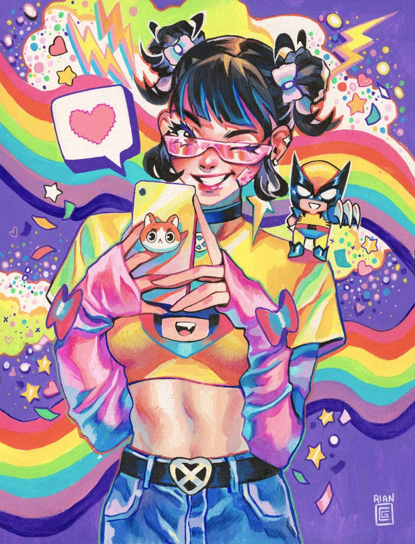 wolverine and jubilee (marvel and 1 more) drawn by rian_gonzales